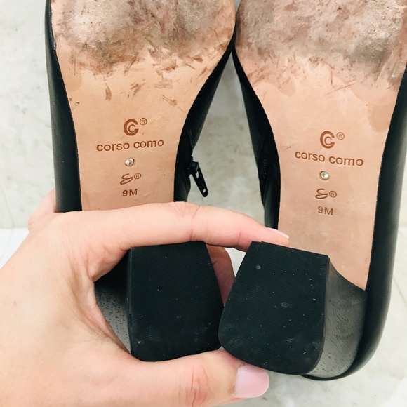 CORSO COMO {9} Black Leather Ankle Boot Chunky Heel - Picture 9 of 10